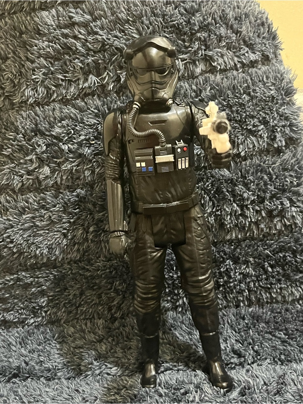 Star Wars Black Pilot Action Figure with White Blaster